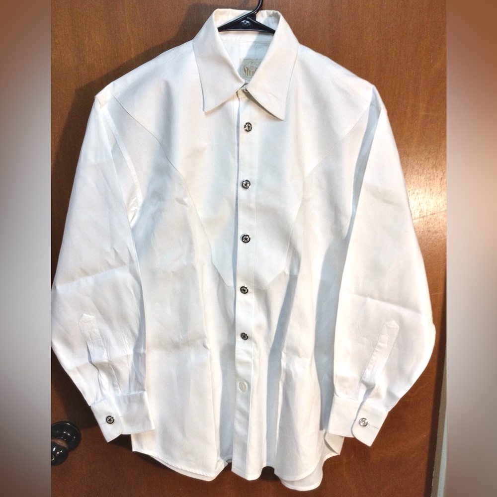 Stubbs Collection Men's Medium Vintage Western Dress Shirt Metal TX Star Buttons